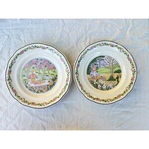 Two Gien France Trois Saisons Salad Plate MARIE PIERRE BOITARD Floral